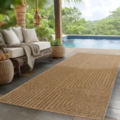 Buitenkleed Timber Style Jute Beige - 240x340 CM