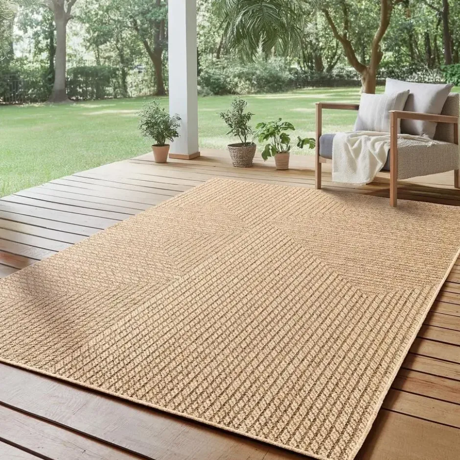 Buitenkleed Timber Style Jute Beige - 240x340 CM