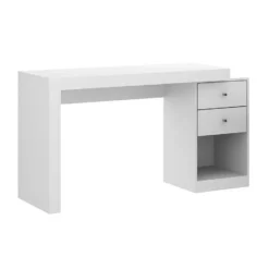 Bureau EVAN - 159.9 cmx175.5 cmx75.3 cm - Wit Hout paneel