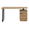 Bureau GOTAMA - 140 cmx60 cmx75 cm - Zwart Natuurlijk licht Hout paneel Metaal