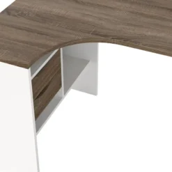 Bureau hoek Wit/Bruin - 145x80x75cm - Function Plus
