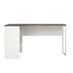 Bureau hoek Wit/Bruin - 145x80x75cm - Function Plus