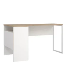 Bureau hoek Wit/Naturel - 145x80x75cm - Function Plus