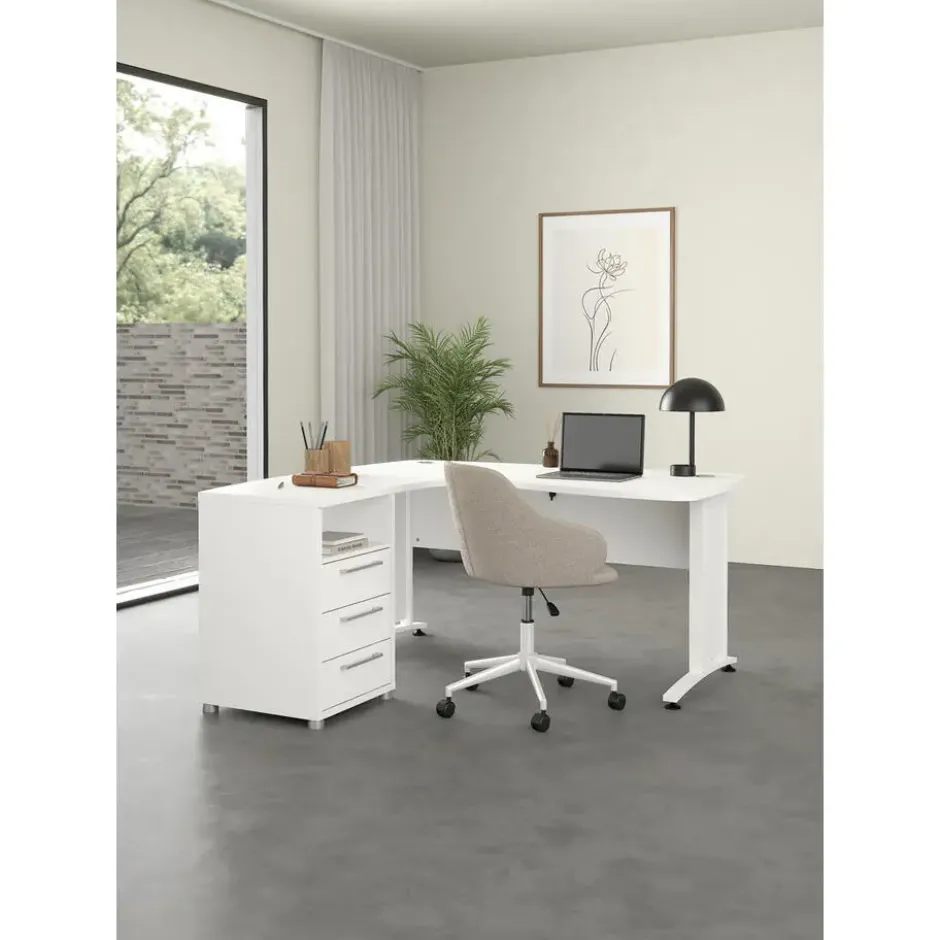 Bureau hoek Wit - 150x160x75cm - Prima
