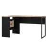 Bureau hoek Zwart/Naturel - 145x80x75cm - Function Plus