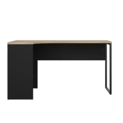 Bureau hoek Zwart/Naturel - 145x80x75cm - Function Plus