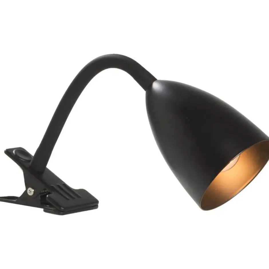 Bureau-klemlamp knijper - zwart metaal - E14 - 35xØ9 cm