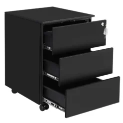 Bureau Ladeblok verrijdbaar Incl. Slot - 55x45x39cm - Zwart