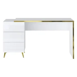 Bureau MARZIALO - 142.4 cmx59 cmx75.6 cm - Wit Hout paneel
