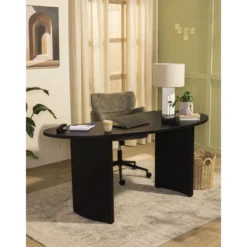 Bureau Nika - zwart - 75x160x80 cm