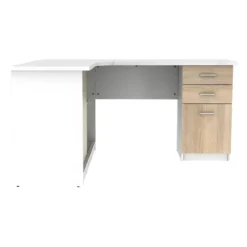 Bureau NORWY - 150 cmx120 cmx75 cm - Natuurlijk licht Wit Hout paneel