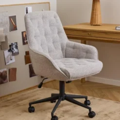 Bureaustoel Beige Stof - Zithoogte 57cm - Alleri