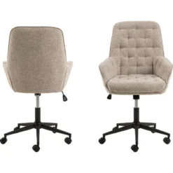Bureaustoel Beige Stof - Zithoogte 57cm - Alleri