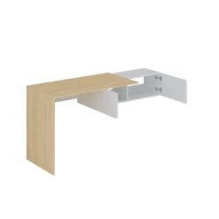 Bureautafel MOLAWA - 150 cmx55 cmx74.5 cm - Natuurlijk licht Wit Hout paneel