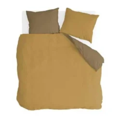 Byrklund - Dekbedovertrek Side Way - 200x220 cm - Geel / Mosterd