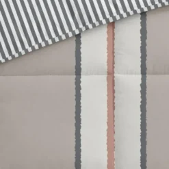 Byrklund - Dekbed zonder overtrek Lined Up - 140x200 cm - Zand / Antraciet