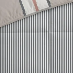 Byrklund - Dekbed zonder overtrek Lined Up - 140x200 cm - Zand / Antraciet