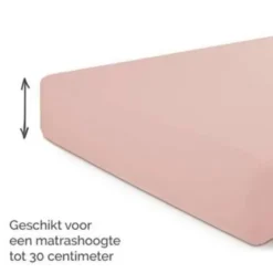 Byrklund - Hoeslaken Jersey - 80x200 cm - Oud Roze