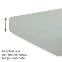 Byrklund - Hoeslaken Jersey - 140x200 cm - Grijsgroen