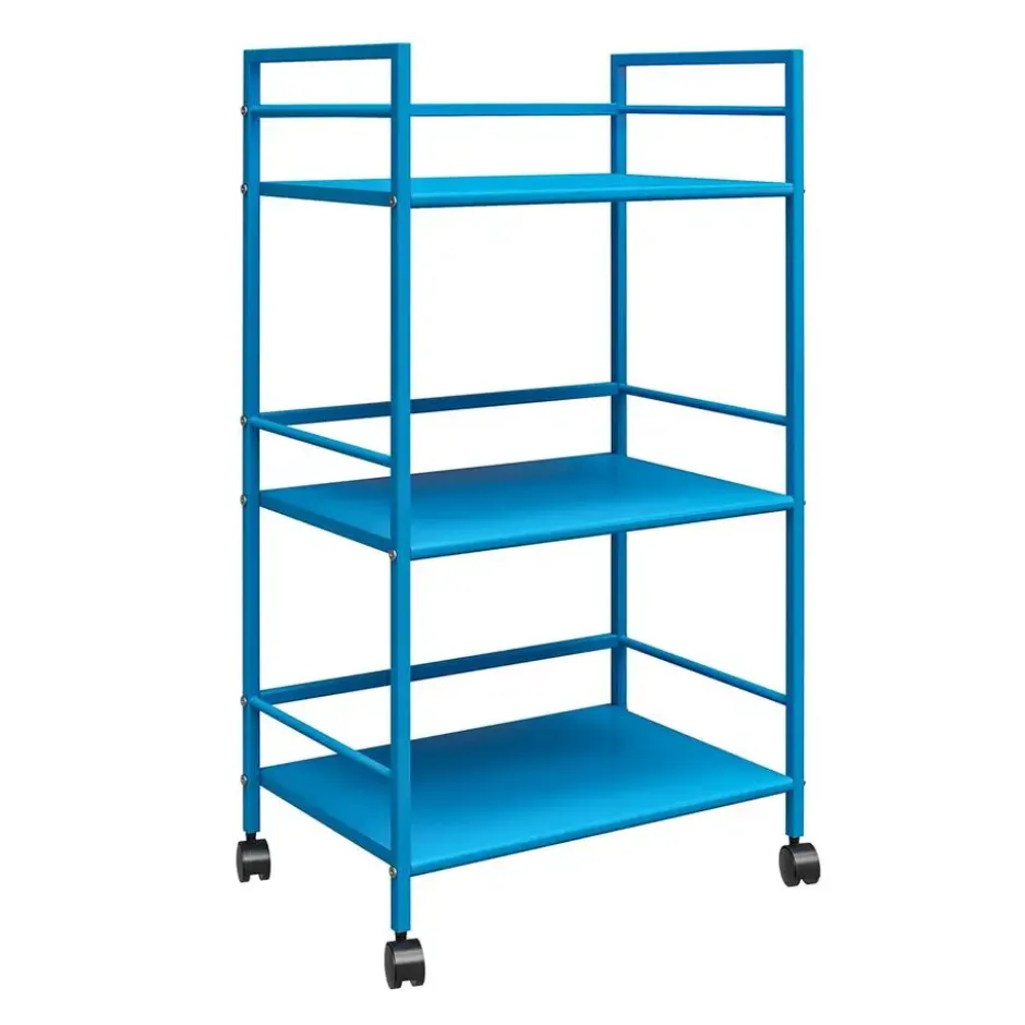 Cache - Metalen rolwagen blauw