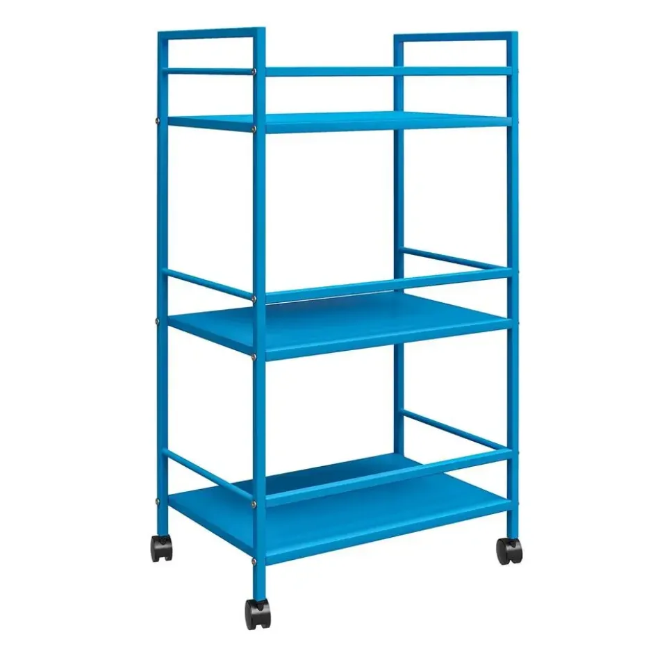 Cache - Metalen rolwagen blauw