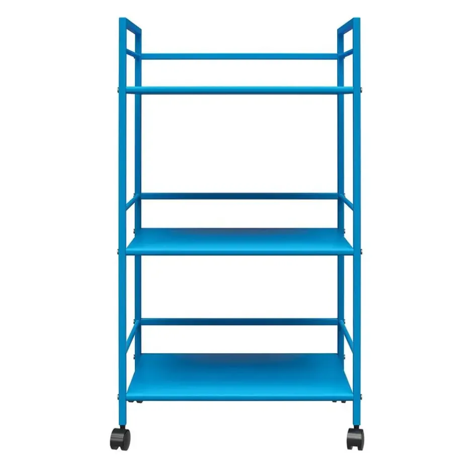 Cache - Metalen rolwagen blauw