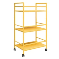 Cache - Metalen rolwagen geel