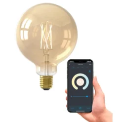 Calex Smart LED - globelamp - goudkleur - G125 - E27 - 7W - 806LM - dimbaar