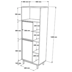 Calicosy - Badkamerkast met 2 deuren - 35,5x60x161,6 cm