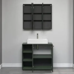 CALICOSY - Badkamerkast met spiegel PUREBLISS - 20x90x80 cm