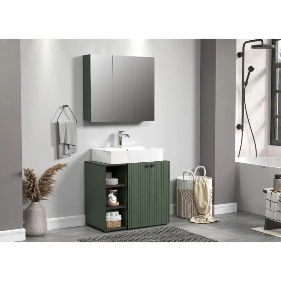 CALICOSY - Badkamerkast met spiegel PUREBLISS - 20x90x80 cm