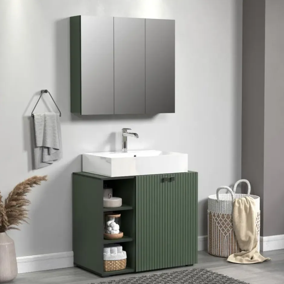 CALICOSY - Badkamerkast met spiegel PUREBLISS - 20x90x80 cm