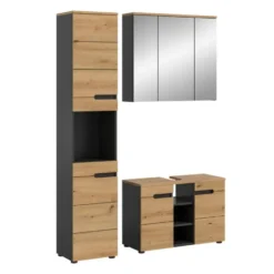 Calicosy - Badkamermeubelset ENO - Licht hout 133x34x193 cm