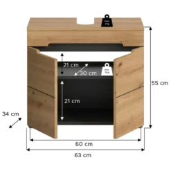 Calicosy - Badmeubel ENO - Licht hout 63x34x55 cm