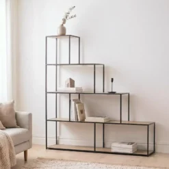 Calicosy - Boekenkast met 5 niveaus Colorado - 30x160x157 cm