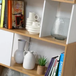 Calicosy - Boekenkast Woonkamer - Wit - 29,5x80x173,5 cm