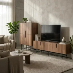 Calicosy - Buffetkast RIMA - donker hout 100x40x128 cm