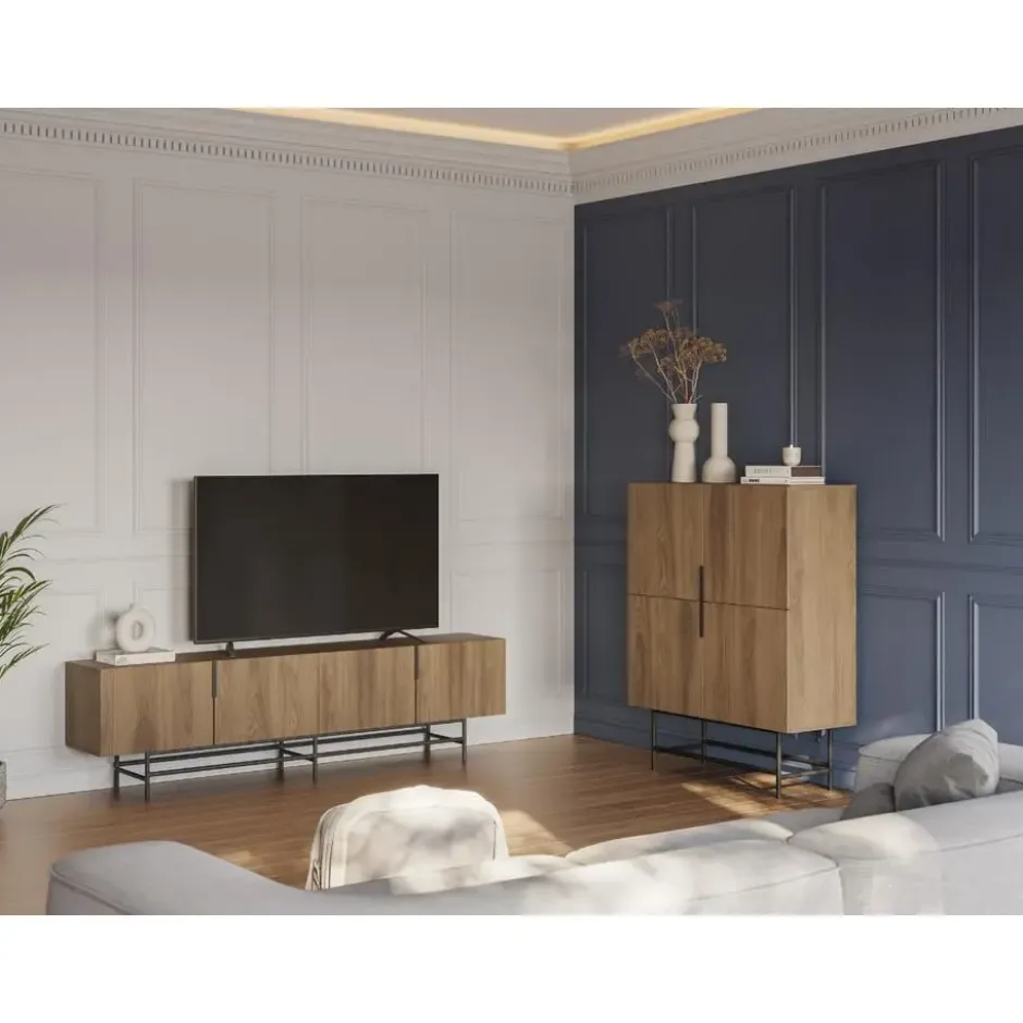 Calicosy - Buffetkast RIMA - donker hout 100x40x128 cm