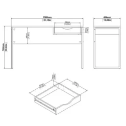 CALICOSY - Bureau FUNCTION - 76,8x130x48,4 cm