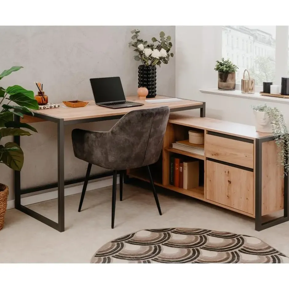 CALICOSY - Bureau PRAGUE - Licht hout - 75x139x139 cm
