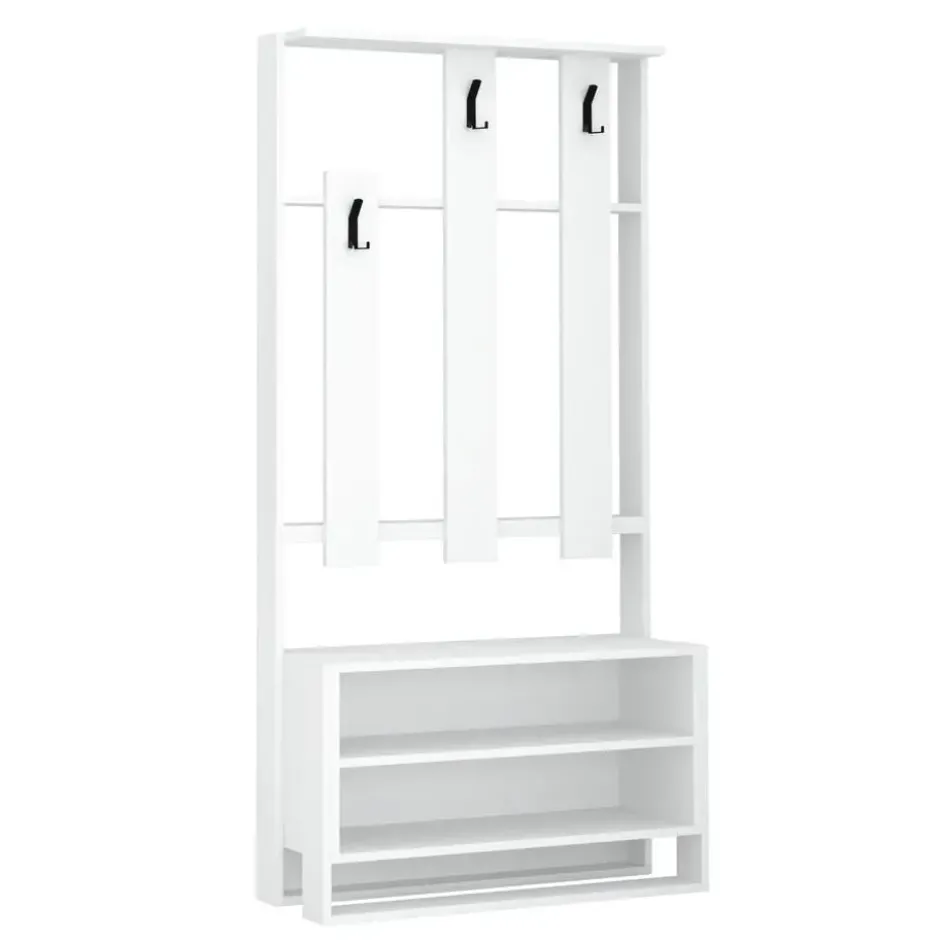 CALICOSY - CHESTER Meubel met 3 planken - Wit - 36x90x180 cm