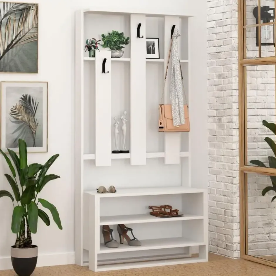 CALICOSY - CHESTER Meubel met 3 planken - Wit - 36x90x180 cm
