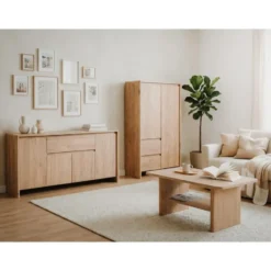 Calicosy - Dressoir SOREN - licht hout 86x40x140 cm