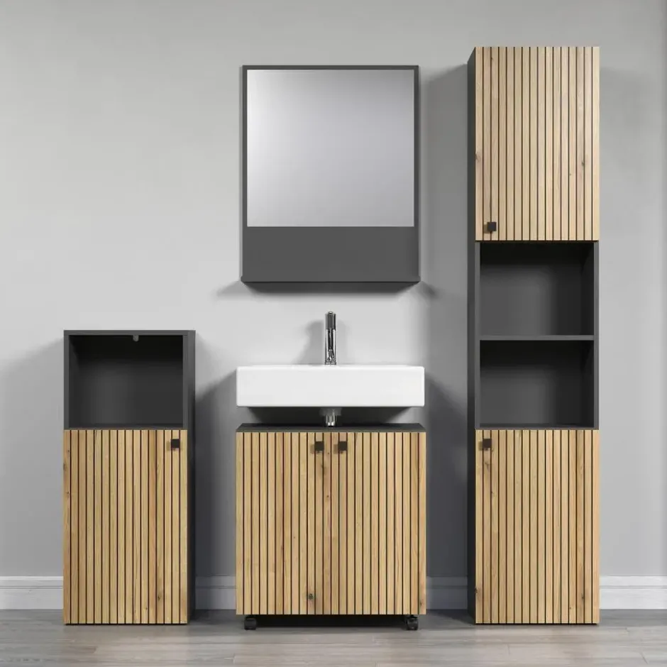 CALICOSY - Geribbelde badkamerkolom PUREBLISS - 15x122x44,5 cm