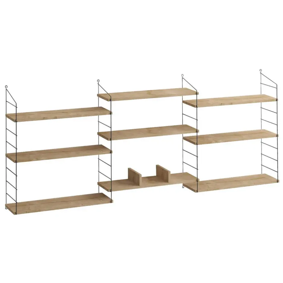 Calicosy - Hangende wandplank 9 planken Laba - 20x216x85 cm
