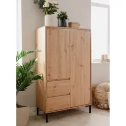 Calicosy - Hoge Buffetkast 2 Deuren Plock - 40x81x139 cm
