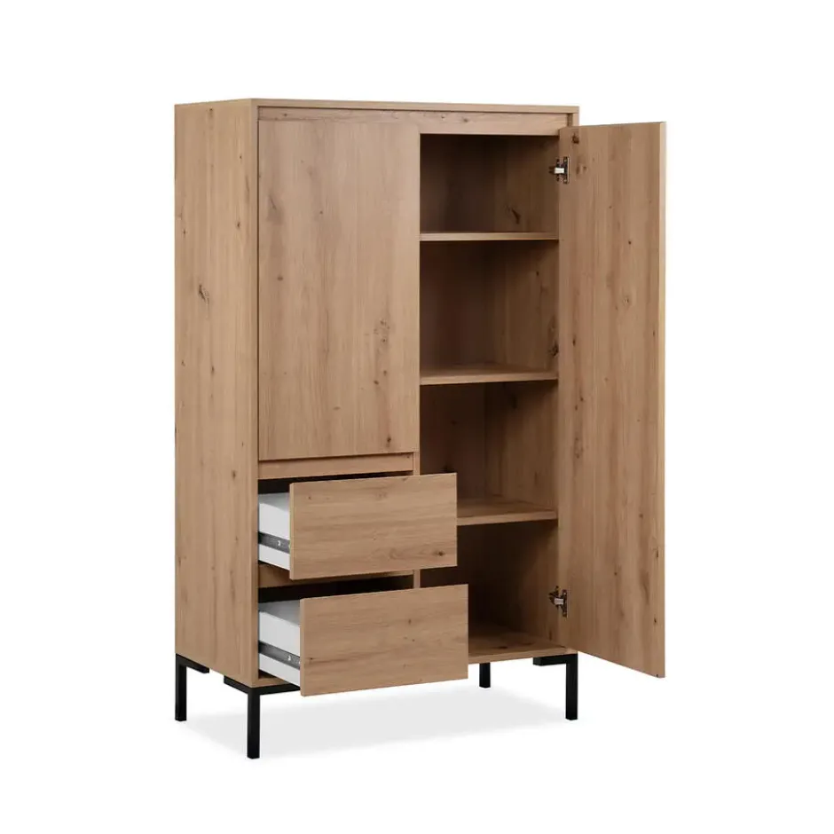 Calicosy - Hoge Buffetkast 2 Deuren Plock - 40x81x139 cm