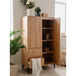 Calicosy - Hoge Buffetkast 2 Deuren Plock - 40x81x139 cm