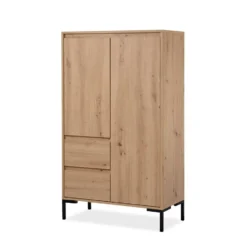Calicosy - Hoge Buffetkast 2 Deuren Plock - 40x81x139 cm
