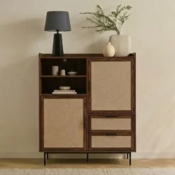 Calicosy - Hoge kast JETSON - Donker hout 100x39,5x120 cm
